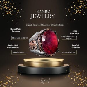 Gerçek Yakut Doğal Taş Yüzük, 16.80 Karat, Pençe Yüzük - Görsel 2