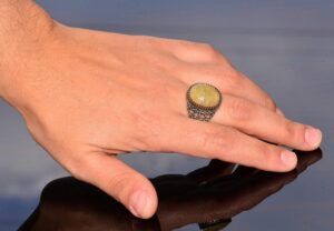 Gerçek Doğal Sarı Safir Taşlı Yüzük, Safir Yüzük, Sterling Gümüş Yüzük - Görsel 5