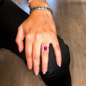 Sterling Gümüş Kadın Yüzük Gerçek Doğal Taş - Şık Tasarım (Yıldız Yakutu) - Görsel 3