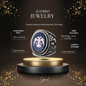 Çift Başlı Kartal Yüzüğü, 925 Ayar Gümüş Erkek Yüzüğü, Gümüş Kartal Takısı - Görsel 2