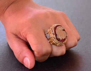 El Yapımı Yüzük - 925 Ayar Katı Gümüş Erkek Altın Kaplama Takı (Şahin) - Görsel 7