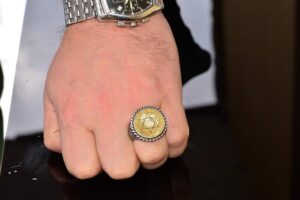 Erkekler için Sterlin Gümüş Yüzük - David Yıldızı Tılsımı ile Yazılı İslami Sözler - Görsel 6