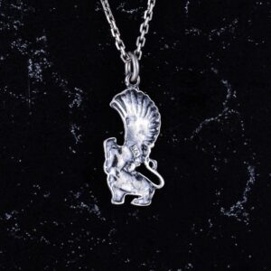 925 Ayar Gümüş Kanatlı Aslan Kolye - El Yapımı Mitolojik Takı - Koruyucu Sembol Kolye - Görsel 5