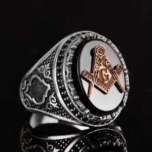 Mason Yüzüğü, 925 Ayar Gümüş Yüzük, Şık Yüzük, El Yapımı Yüzük, Onun İçin Hediye - Görsel 5