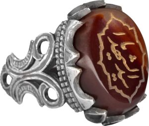 925 Ayar Gümüş Yüzük, İslami Yüzük, Erkek Yüzük, Doğal Akik Taşı (Model-5) - Görsel 8