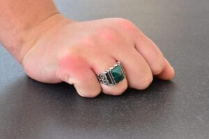 Gerçek Doğal Zümrüt Taşlı, Ayar Gümüş Erkek Yüzük, 10842628383, Yeşil - Görsel 7