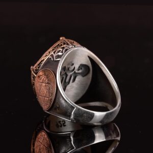 Davud Yıldızı Yüzüğü, Oluşturulmuş Taş Yüzük, 925 Ayar Gümüş Süleyman Yüzüğü (Beyaz Kedi Gözü Oluşturulmuş Taş) - Görsel 7