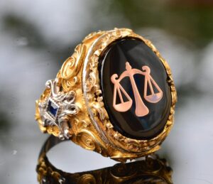 Erkeklerin Gümüş Yüzüğü - Altın Kaplama Yüzük - Sembol Yüzük (Denge) - Görsel 3