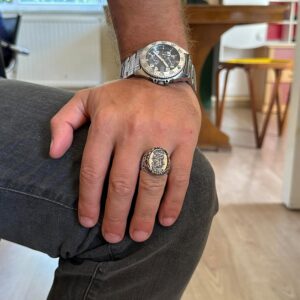 El Yapımı Dini Takı Erkekler İçin, 925 Ayar Gümüş Yüzük, Sembol Yüzük (Model-4) - Görsel 3