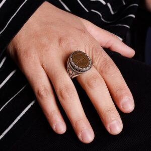 İslami Erkek Yüzük, Simgelik Yüzük, 925 Ayar Katı Gümüş Erkek Yüzüğü - Görsel 7