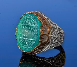 Sterling Gümüş Erkek Yüzük, Doğal Siyah Oniks Taşı, Kral Süleyman Mührü Yüzüğü, El Yapımı Takı (Jade) - Görsel 3