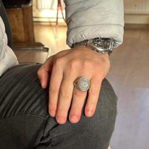 925 Ayar Gümüş Erkek Yüzük, İslami Yüzük, Kılıç Yüzüğü Erkekler İçin, Erkek Yüzüğü, İfade Yüzüğü - Görsel 3