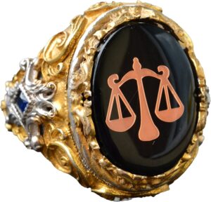 Erkeklerin Gümüş Yüzüğü - Altın Kaplama Yüzük - Sembol Yüzük (Denge) - Görsel 1