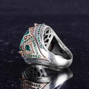 Gerçek Doğal Taş El Yapımı Yüzük - 925 Ayar Gümüş Şık Yüzük (Jade) - Görsel 7