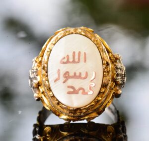 İslami Erkek Gümüş Yüzük - İnci Taşı - Yüzük (Hat Sanatı) - Görsel 5