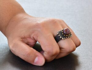 Doğal Yıldız Yakutu Taşlı Antik Yüzük - 925 Ayar Gümüş Unisex El Yapımı Yüzük - Görsel 4