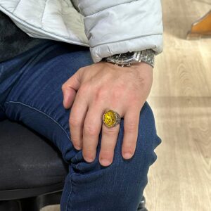 Bal Amber Yapay Taşlı Yüzük, 925 Ayar Gümüş Yüzük, Denizci Ahtapot Gümüş Yüzük - Çeşitli & Farklı Koleksiyon - Görsel 3