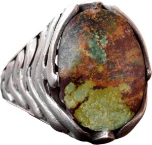 Gerçek Doğal Arizona Turkuaz Taş Yüzük - Gümüş Erkek Yüzüğü