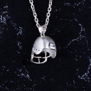 925 Ayar Gümüş Futbol Kaskı Kolye - El Yapımı Spor Takısı - Futbol Tutkunları için Hediye - Görsel 4