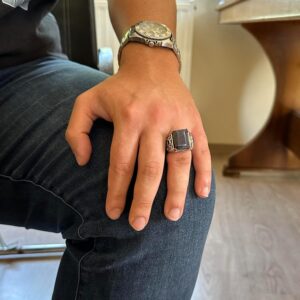 Gerçek Doğal Mavi Safir Taş Yüzük - El Yapımı Yüzük - 925 Ayar Gümüş Yüzük - Görsel 3