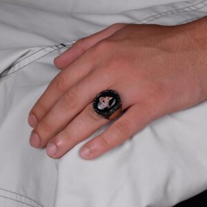 925 Ayar Gümüş El Yapımı Erkek Yüzük - Davud Yıldızı Yüzüğü (Küçük Osmanlı Tuğrası) - Görsel 3