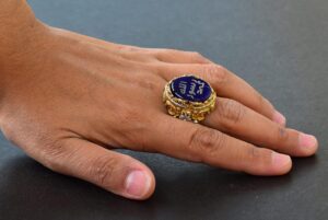 Erkek Sterling Gümüş İslami Yüzük - Müslüman Dini Hediye, Altın Kaplama - Görsel 6