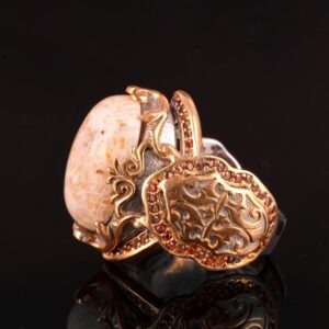 Gerçek Doğal Mercan Taşı Yüzük, El Yapımı Yüzük, Sultan Yüzüğü - Görsel 5