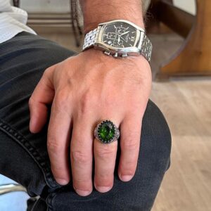 925 Ayar Gümüş Yüzük, Yapay Taş Yüzük, Kartal Sembolü Yüzük, El Yapımı Yüzük (Yapılan renksiz) - Görsel 3