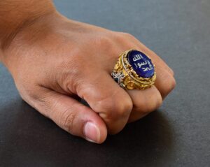 Erkek Sterling Gümüş İslami Yüzük - Müslüman Dini Hediye, Altın Kaplama - Görsel 7