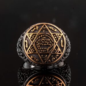 Süleyman Mührü Yüzüğü, Vintage Yüzük, 925 Ayar Gümüş Yüzük Erkekler İçin - Görsel 3