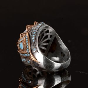 Gerçek Doğal Akuamarin Taşlı Yüzük, El Yapımı Şık Yüzük, 925 Ayar Gümüş Yüzük Erkekler İçin - Görsel 7