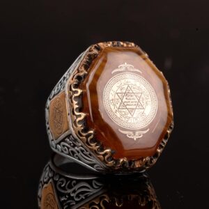 Süleyman Mührü Yüzüğü, Tılsım Yüzüğü, El Yapımı Yüzük, 925 Ayar Gümüş Erkek Yüzüğü - Görsel 2