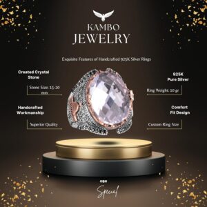 925 Ayar Gümüş Erkek Yüzük - Yapay Taş Erkek Yüzük (Yapay Kristal) - Görsel 2