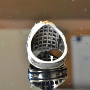 Erkekler için 925 Ayar Gümüş Yüzük - Doğal Kan Taşı Yüzük - Görsel 4