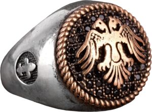 Erkekler İçin Kartal Yüzüğü, 925 Ayar Gümüş Yüzük, Hayvanlar Yüzüğü, İmparator Kartalı Yüzüğü, Ayarlanabilir Kartal Yüzüğü - Görsel 1