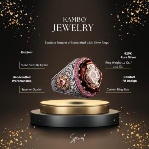 925 Ayar Gümüş Yüzük, Davut Yıldızı Yüzük, Okült, Süleyman'ın Mührü Erkek Yüzüğü, Dini Erkek Yüzüğü - Görsel 2