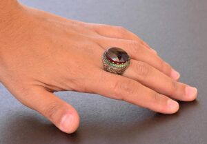 Gerçek Kırmızı Safir Taşlı Yüzük, 13.70 Karat, Safir Yüzük, Kral Yüzüğü, Erkekler için Gümüş Yüzük - Görsel 6