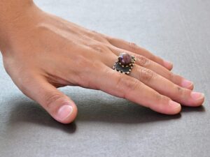 Doğal Yıldız Yakutu Taşlı Antik Yüzük - 925 Ayar Gümüş Unisex El Yapımı Yüzük - Görsel 6