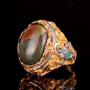 925 Ayar Gümüş Erkek Yüzük ile Doğal Jasper Taşı - Cesur ve Şık Tasarım, Günlük Kullanım ve Özel Günler İçin İdeal - Görsel 4