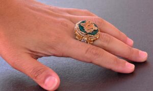 Jade Taşı Yüzük - 925 Ayar Gümüş Mühür Yüzük - El Yapımı Erkek Altın Kaplama Yüzük (Aile Arması) - Görsel 6