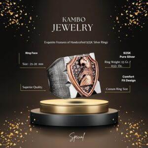 Erkekler İçin Kartal Yüzük, Hayvan Yüzüğü, Vintage Yüzük, El Yapımı Yüzük, 925 Ayar Gümüş Erkek Yüzüğü - Görsel 2