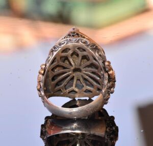 El Yapımı Sentetik Taş Yüzük - 925 Ayar Gümüş Erkek Takısı (Siyah Kedi Gözü) - Görsel 8