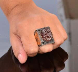 Doğal Akik Taşlı, Gümüş İslami Erkek Yüzük - Görsel 7