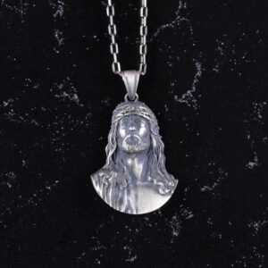 925 Ayar Gümüş Kolye - Gümüş İsa Mesih Kolyesi - Görsel 4