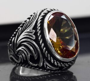 El Yapımı Sultanite Taş Yüzük, 925 Ayar Gümüş Erkek Yüzüğü - Dönüştürücü Zarafet - Görsel 5