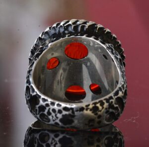 Davud Yıldızı Yüzük, Süleyman Mührü, Süleyman Yüzüğü, 925 Ayar Gümüş Erkek Yüzük, Gri - Görsel 8