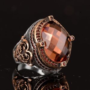 Sultanite Yapay Taşlı Erkek Yüzüğü, Gümüş Yüzük, Özel Gümüş Yüzük, El Yapımı Takı, Erkek Takısı - Görsel 4