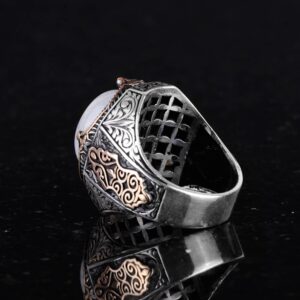 El yapımı Cabochon Ay Taşı Yüzük - Sakin 925K Katı Gümüş Erkek Yüzüğü, Şeffaflık ve Sakin Tasarım - Görsel 6