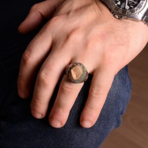 Gerçek Doğal Druzy Kuvars Taş Yüzük - 925 Ayar Gümüş Yüzük - Lüks Yüzük - Görsel 4