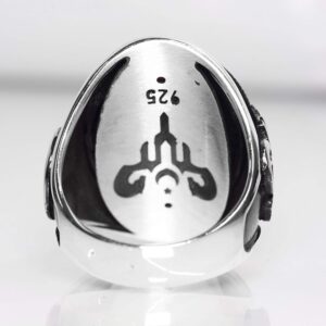 Erkek 925 Ayar Gümüş Yüzük Doğal Kırmızı Akik Taşı ile - Görsel 4